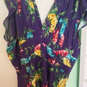 Bold bouquet 1940 dress size 24 Euc
